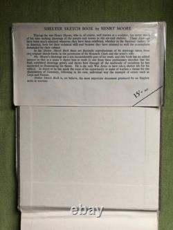 Henry Moore Shelter Sketch Book SIGNED First Edition UK 1944 DJ Real Signature