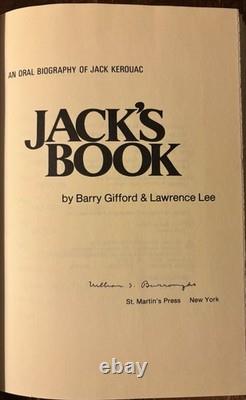 Jack's Book Signed by William Burroughs First Edition