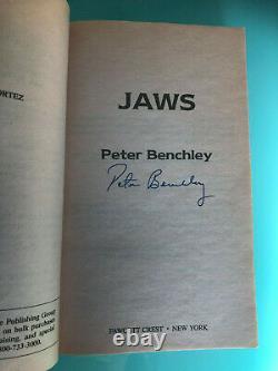 Jaws Peter Benchley JAWS paperback book Roy Scheider rare EDITION signed UACC