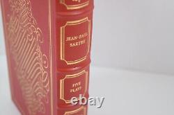 Jean-Paul Sartre Signed Five Plays Franklin Library Ltd Edition Leather Book