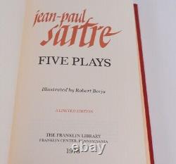 Jean-Paul Sartre Signed Five Plays Franklin Library Ltd Edition Leather Book