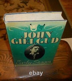 John Gielgud, Early Stages, HBDJ, SIGNED, 1939, 1st, Illustrated, Nice