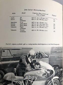 John Surtees Motorcycling Book SIGNED by John Surtees Rare 1961 H/B 1st Edition