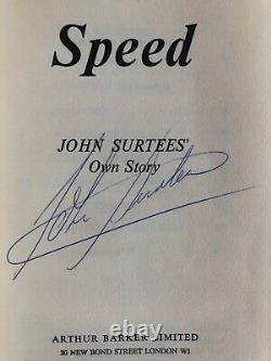 John Surtees Own Story Speed Book SIGNED John Surtees 1st Edition 1963 T. T Champ