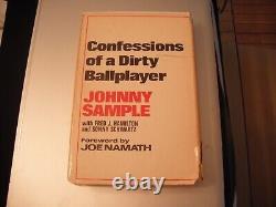 Johnny sample signed, first edition book & card 1958 colts, 1969 N Y jets JSA