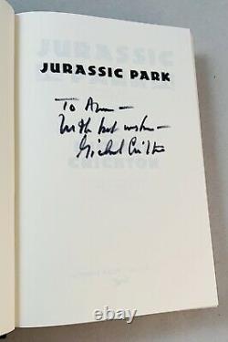 Jurassic Park-Michael Crichton-SIGNED! -INSCRIBED! -Book Club Edition-VERY RARE