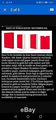 Kate Bush How to be Invisible. 500 Only Signed Deluxe Ltd Edition Book + Print