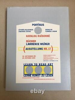 Lawrence Weiner Books 1968-1989 Catalogue Raisonne SIGNED FIRST EDITION RARE