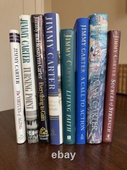 Lot of 8 SIGNED President Jimmy Carter Hardcover Books incl. 6 1st Editions HCDJ