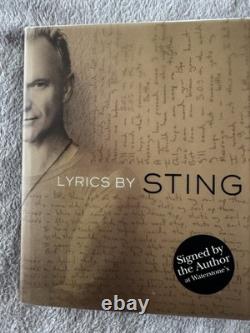 Lyrics Sting Signed Copy Hardback Book 1st Edition 1st Print New condition