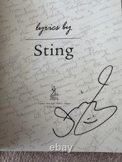 Lyrics Sting Signed Copy Hardback Book 1st Edition 1st Print New condition
