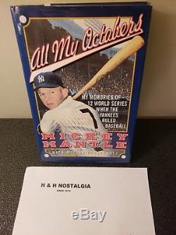 MICKEY MANTLE New York Yankees SIGNED Book ALL MY OCTOBERS 1st Edition JSA LOA