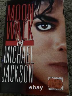 Michael jackson moonwalk Book Signed In Red Pen On Front Dust Cover RARE