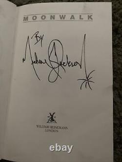 Michael jackson moonwalk Book Signed In Red Pen On Front Dust Cover RARE