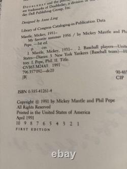 Mickey Mantle Autographed First Edition Book My Favorite Summer 1956