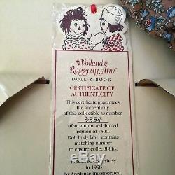 NEW LIMITED EDITION SIGNED Set of 1998 Volland Raggedy Ann & Andy Dolls withBooks