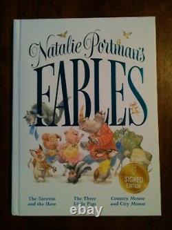 Natalie Portman's Signed Edition Hard Cover Book Fables signed in blue