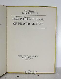 Old Possum's Book of Practical Cats New Edition 1953 T S Eliot Signed Rare