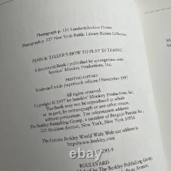 Penn & Teller Signed How To Play In Traffic Softcover Book Magicians 1st Edition