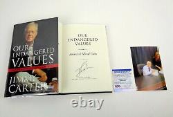 President Jimmy Carter Signed Our Endangered Values 1st Edition Book PSA/DNA COA