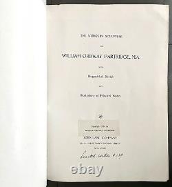 RARE Signed Limited Edition Book WILLIAM ORDWAY PARTRIDGE WITH ORIGINAL DRAWING
