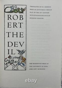 ROBERT THE DEVIL, trans. W. S. Merwin 1981 Signed Numbered -Windhover Press