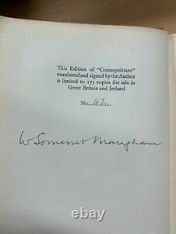 Rare 1936 W Somerset Maugham Signed Limited Edition Cosmopolitans Book (p5)