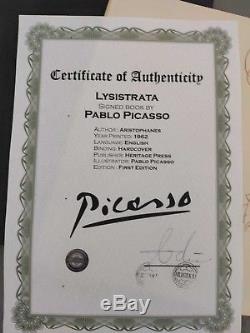 Rare Aristophanes / Pablo Picasso Lysistrata signed Book COA First Edition