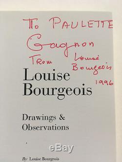 Rare LOUISE BOURGEOIS 1st edition signed book 1995 DRAWINGS & OBSERVATIONS VGC