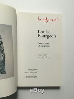 Rare signed LOUISE BOURGEOIS 1st edition book 1995 DRAWINGS & OBSERVATIONS VGC