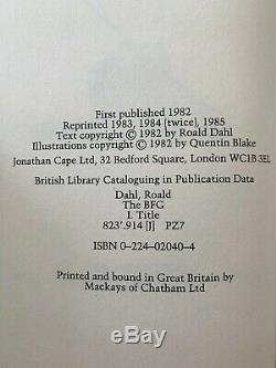 Roald Dahl The BFG UK First Edition 1985 SIGNED and INSCRIBED 1st Book
