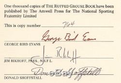Ruffed Grouse Book signed George Bird Evans Amwell limited edition Shoffstall