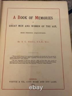 SIGNED 1871 First Edition A Book of Memories S. C. Hall Presentation Copy Photo