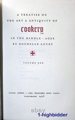 SIGNED! Cookery In the Middle Ages Rochelle Lucky 2-Vols Ltd Ed Slipcase HC 1978