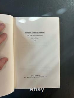 SIGNED FIRST EDITION Craig Boddington. From Mt. Kenya to the Cape