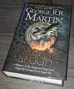 SIGNED Fire and Blood George RR Martin UK HB First Edition 1st Print Book GoT
