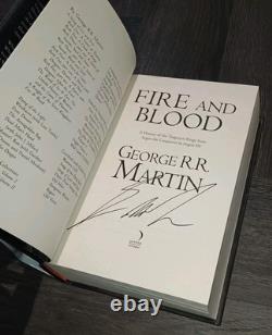 SIGNED Fire and Blood George RR Martin UK HB First Edition 1st Print Book GoT