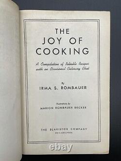 SIGNED & INSCRIBED The Joy of Cooking 1943 Edition Irma ROMBAUER 1943 1st