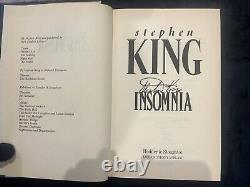 SIGNED Insomnia by Stephen King (UK 1st Edition, 1st Print) (Hardcover)