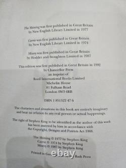 SIGNED Stephen King Omnibus Novel (The Shining, Carrie and Misery) 1992, DJ