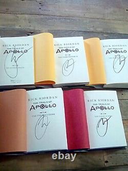 SIGNED The Trials of Apollo 5-Book Set by RICK RIORDAN 1st Editions HCDJ NEW