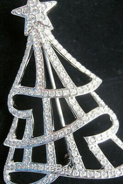 SWAROVSKI CHRISTMAS TREE PIN w LIMITED EDITION BOOK ABOUT SIGNED XMAS TREE PINS