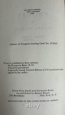 Samuel Beckett SIGNED Proust, Grove Press 1957, 1/250 First Edition Hardcover
