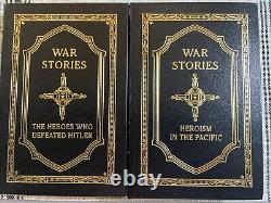 Signed Easton Press War Stories 2 Volume Matched Set Oliver North Free Ship