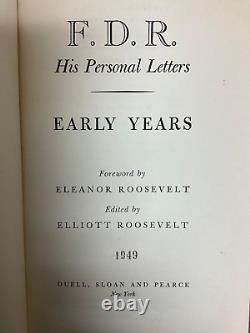 Signed First Edition F. D. R. Franklin Delano Roosevelt His Personal Letters