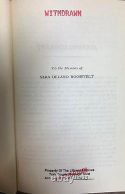 Signed First Edition F. D. R. Franklin Delano Roosevelt His Personal Letters