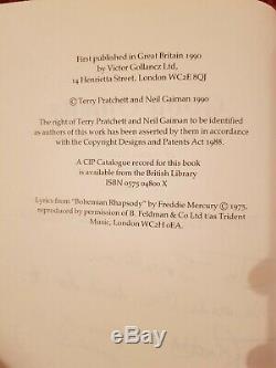 Signed Good Omens 1st Edition Hardback Book Neil Gaiman Terry Pratchett