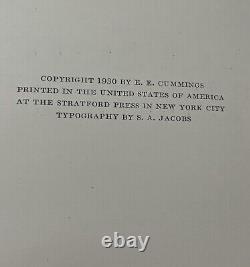 Signed Untitled E. E. Cummings 1930 First Edition 350/451 Book