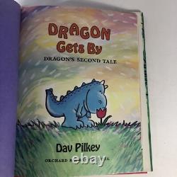 Signed WithIllustration Dav Pilkey Dragon Gets By HC Book 1991 1st Edition DJ