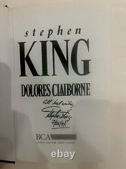 Signed copy of'Dolores Claiborne' hardback book by Stephen King